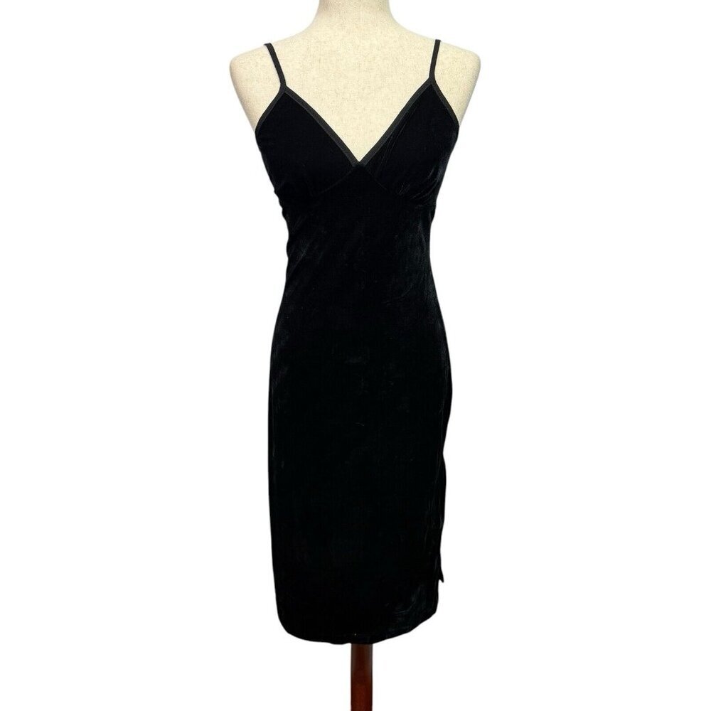 Band Of The Free Girl Crush Black Velvet Midi Dress Size Medium Witchy Goth NWT